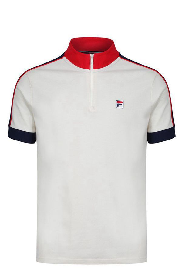 Fila Parrini Funnel Neck 1/4 Zip Men's Polo Shirts - Navy/Red,NZ 175-23504